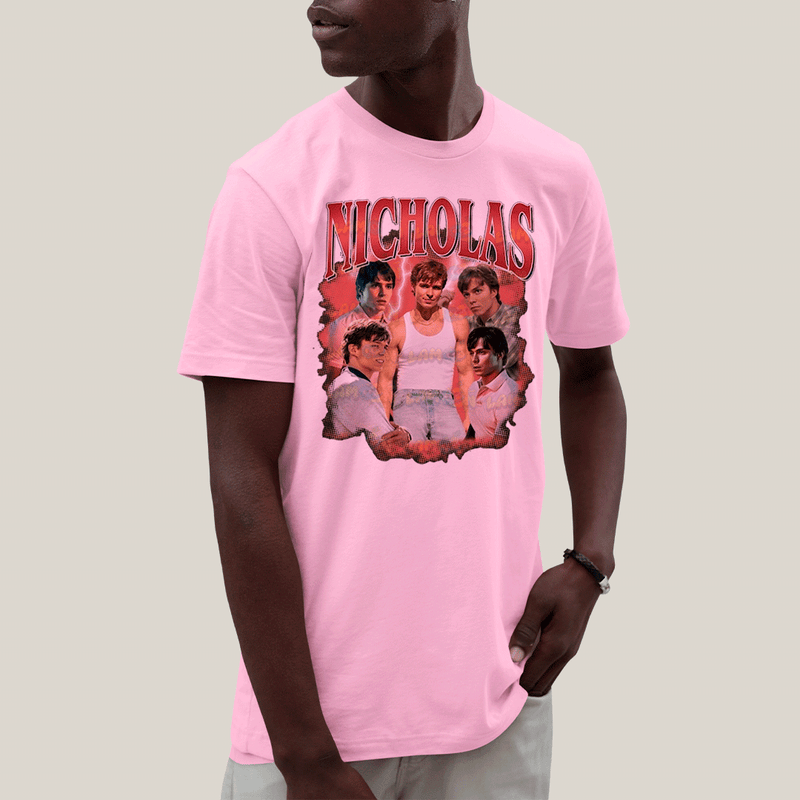 Camiseta Algodão Unissex T shirt-Nicholas Chavez Ator Vermelho-