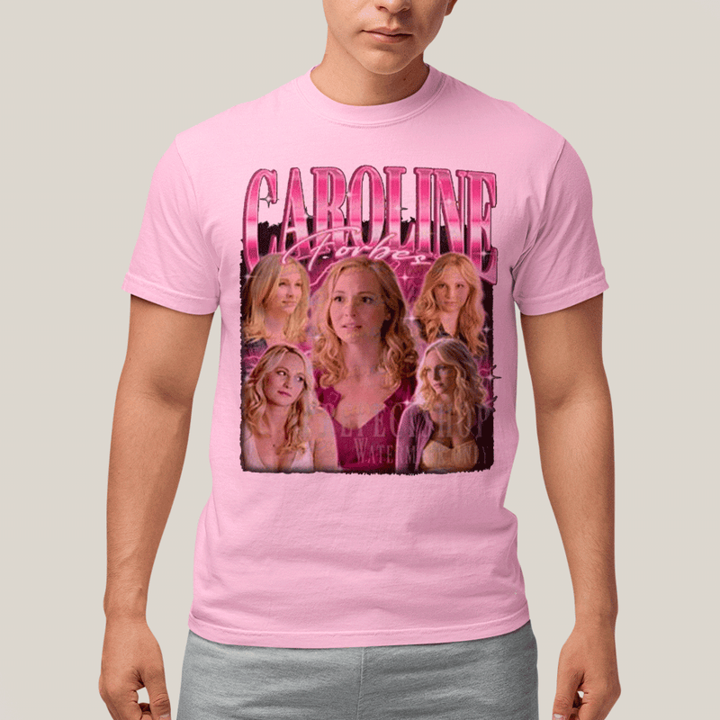 Camiseta Algodão Unissex T shirt- Diario de Um Vampiro Caroline Forbes Pink