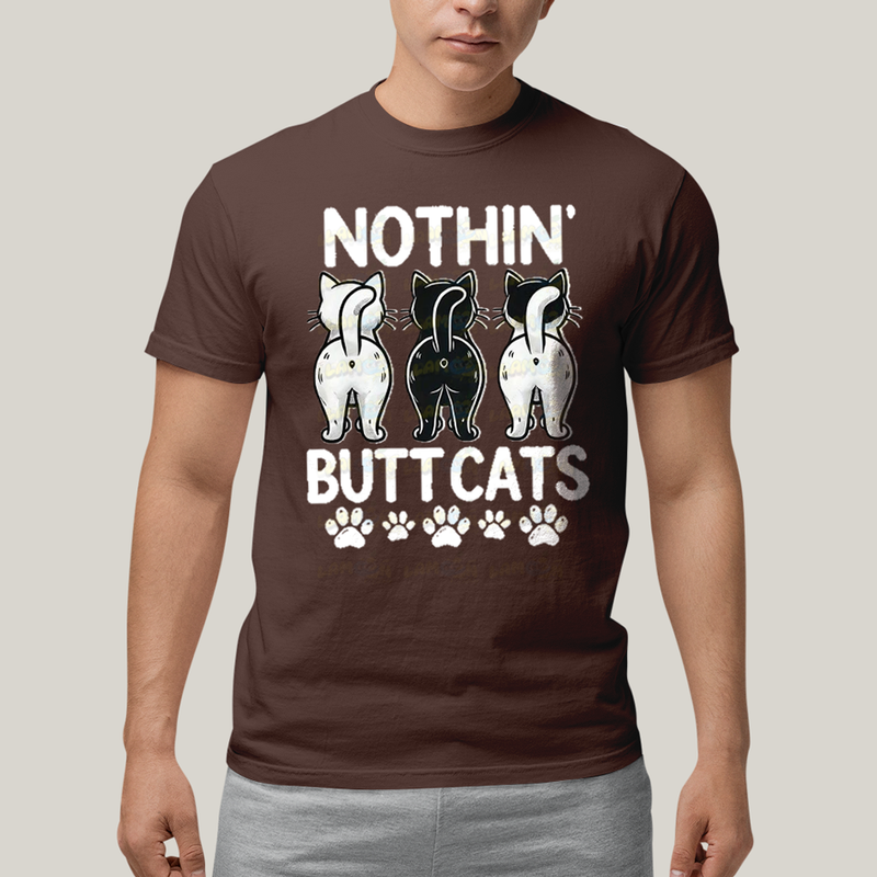 Camiseta Algodão Unissex T shirt Gatinhos Nothin Butt Cats