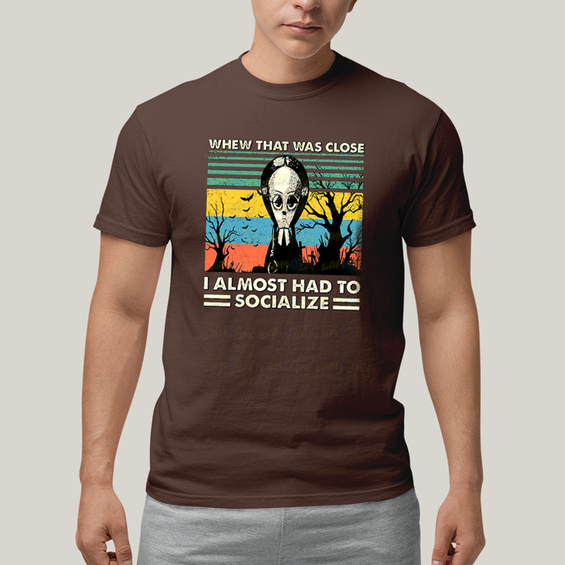 Camiseta Algodão Unissex T shirt Wandinha Quase Tive Que Socializar