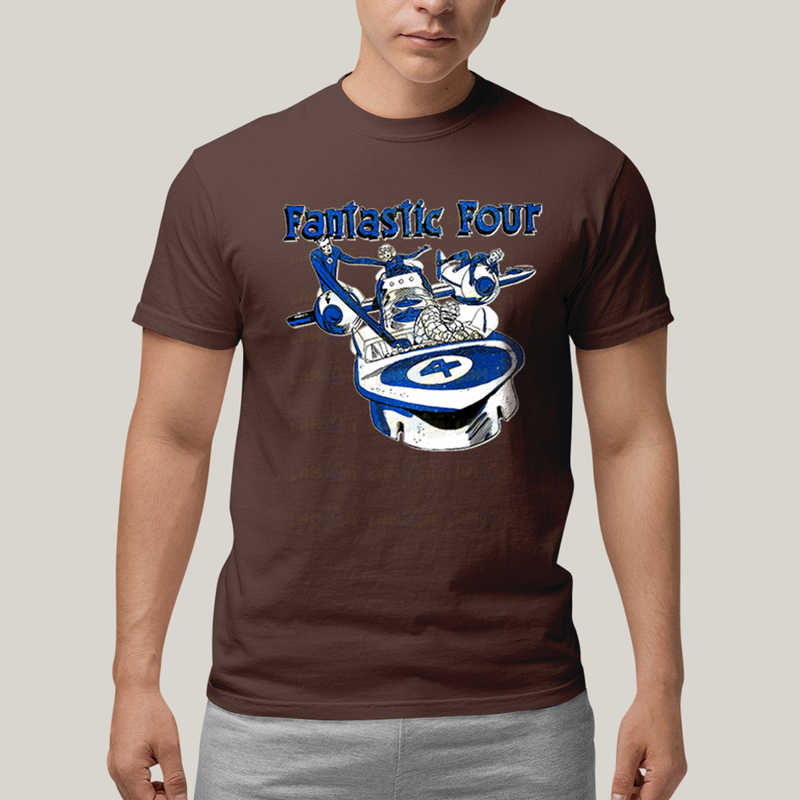 Camiseta Algodão Unissex T shirt Quarteto Fantástico Nave