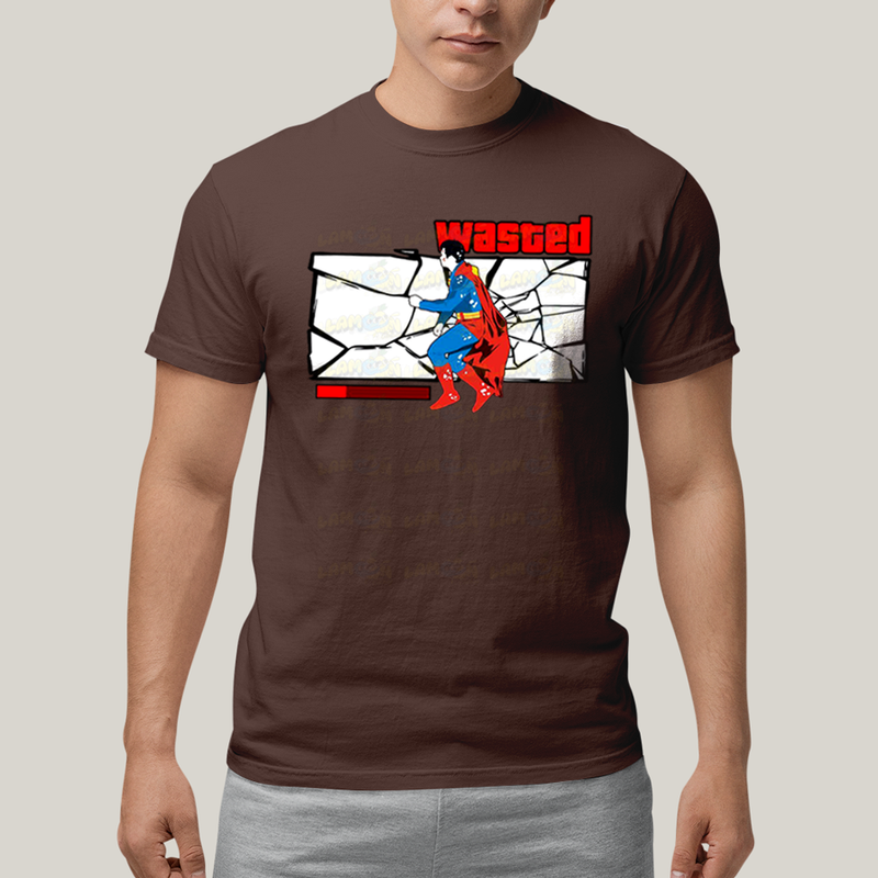 Camiseta Algodão Unissex T shirt Superman Wasted