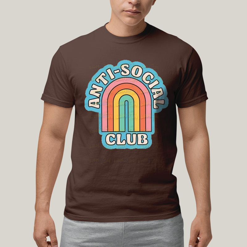 Camiseta Algodão Unissex T shirt Anti Social Club Arco Iris
