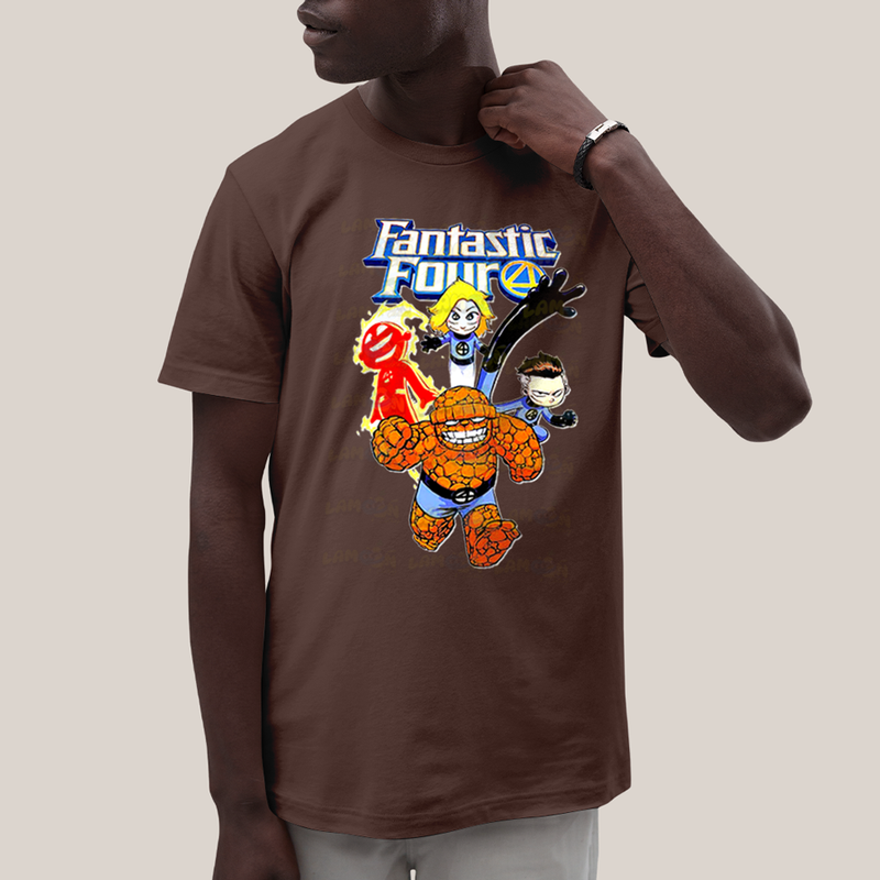Camiseta Algodão Unissex T shirt Quarteto Fantástico Infantil