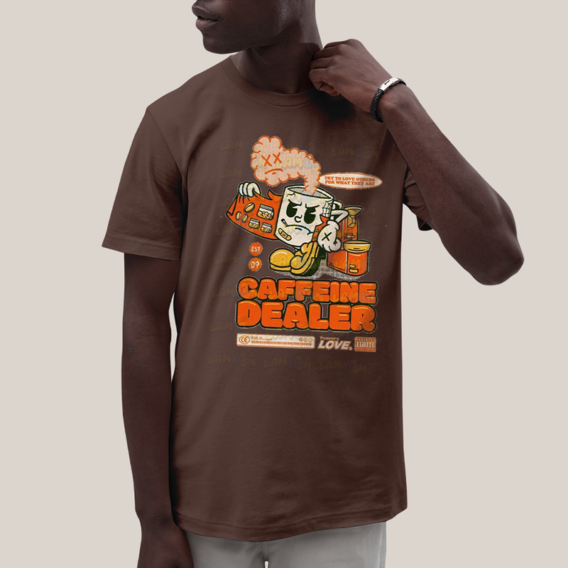 Camiseta Algodão Unissex T shirt Traficante de Cafeina