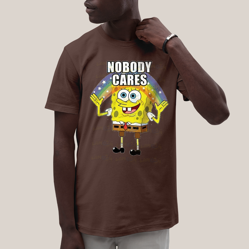Camiseta Algodão Unissex T shirt Bob Esponja Ninguem Se Importa