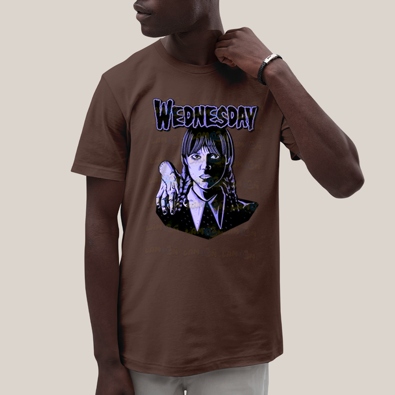 Camiseta Algodão Unissex T shirt Wandinha Roxo Wednesday