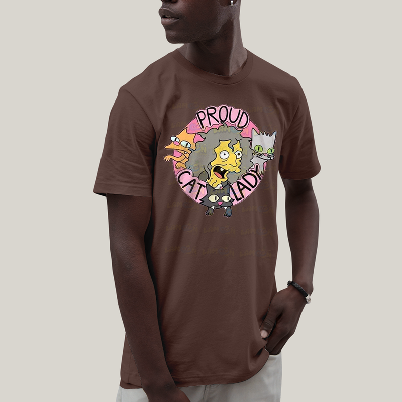 Camiseta Algodão Unissex T shirt Simpsons Proud Cat Lady