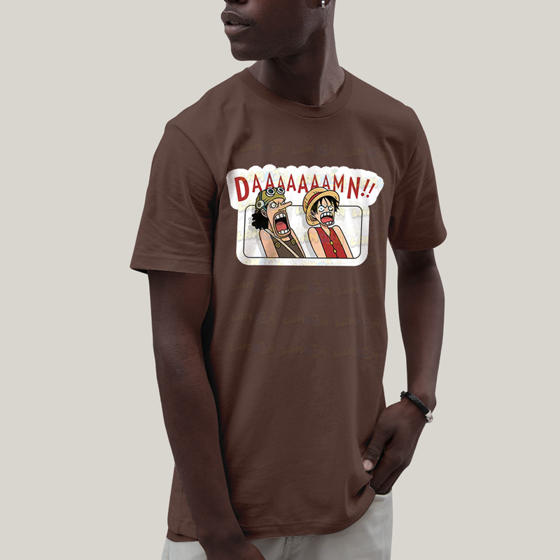 Camiseta Algodão Unissex T shirt Luffy One Piece Anime Damn