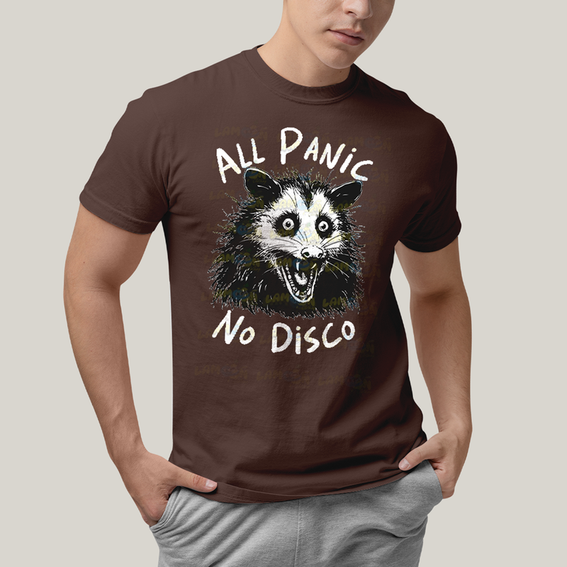 Camiseta Algodão Unissex T shirt All Panic No DIsco