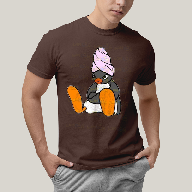 Camiseta Algodão Unissex T shirt Pinguim Bravo