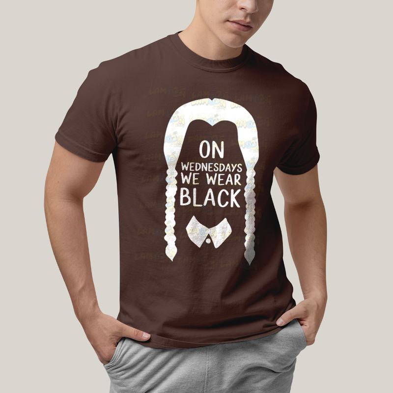 Camiseta Algodão Unissex T shirt Wandinha Na Quarta Feira Usamos Preto