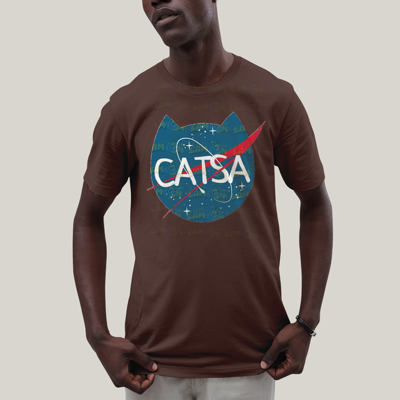 Camiseta Algodão Unissex T shirt Gato Nasa Catsa