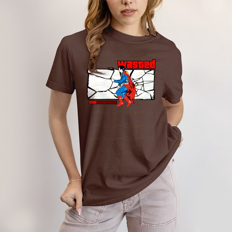 Camiseta Algodão Unissex T shirt Superman Wasted