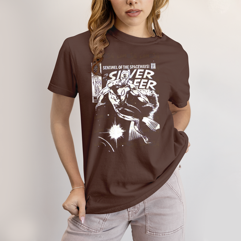 Camiseta Algodão Unissex T shirt Quarteto Fantástico O Surfista Prateado