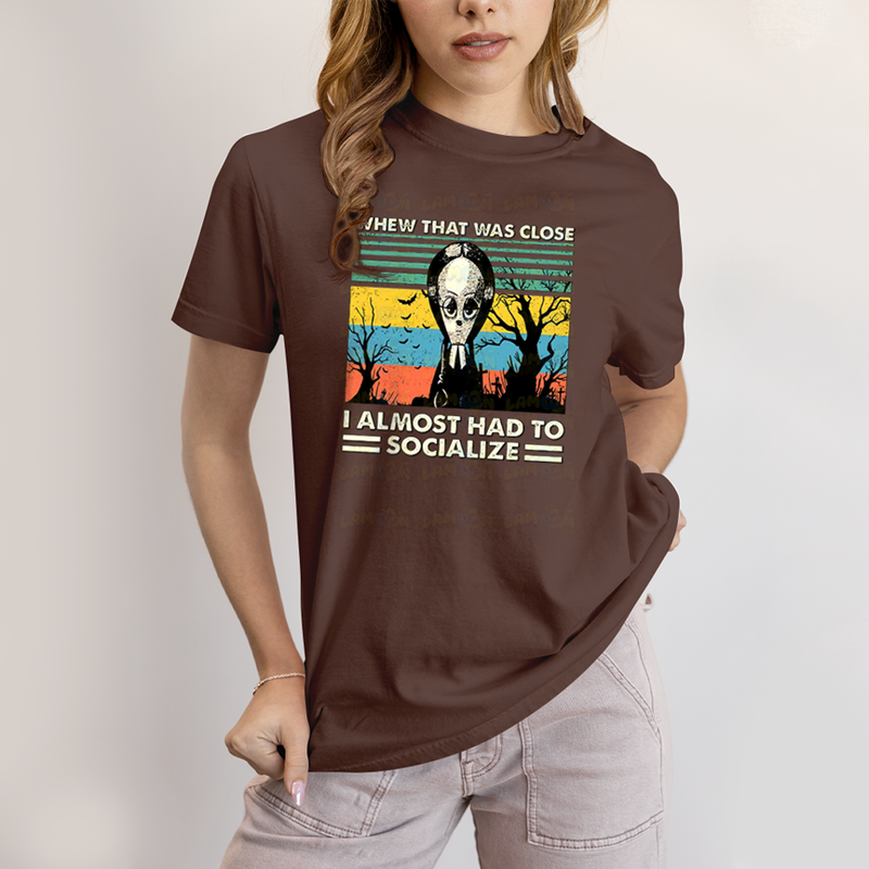 Camiseta Algodão Unissex T shirt Wandinha Quase Tive Que Socializar