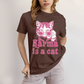 Camiseta Algodão Unissex T shirt Karma Is a Cat Pink