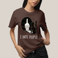 Camiseta Algodão Unissex T shirt Gato I Hate People