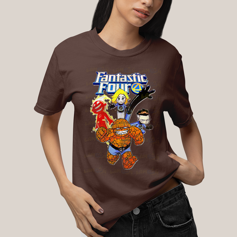 Camiseta Algodão Unissex T shirt Quarteto Fantástico Infantil