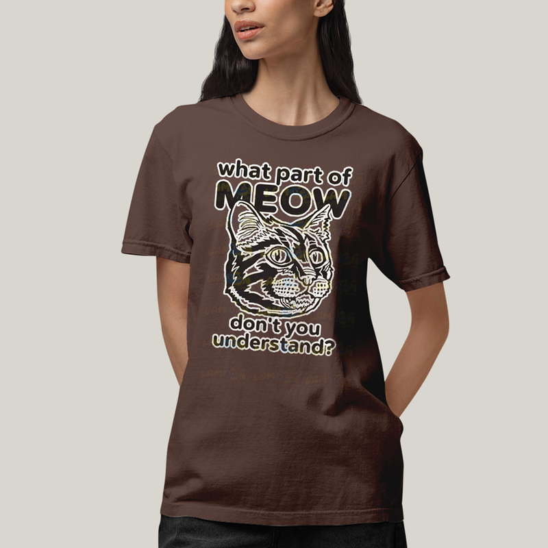 Camiseta Algodão Unissex T shirt Gato Que Parte do Miado Você Não Entendeu