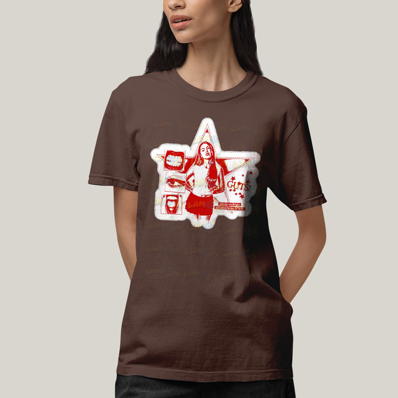 Camiseta Algodão Unissex T shirt Olivia Rodrigo Guts Star