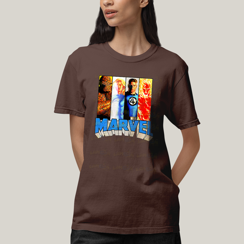 Camiseta Algodão Unissex T shirt Quarteto Fantástico Marvell Retrô