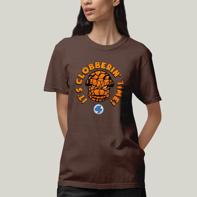 Camiseta Algodão Unissex T shirt Quarteto Fantástico O Coisa Tá na Hora do Pau 1