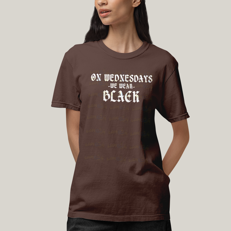 Camiseta Algodão Unissex T shirt Wandinha Na Quarta Feira Usamos Preto 1