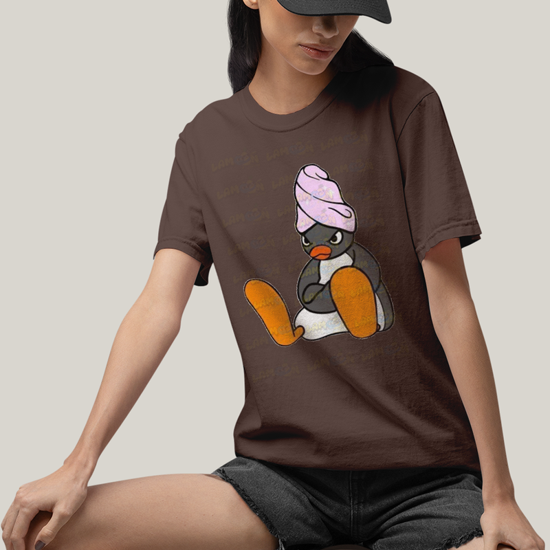 Camiseta Algodão Unissex T shirt Pinguim Bravo
