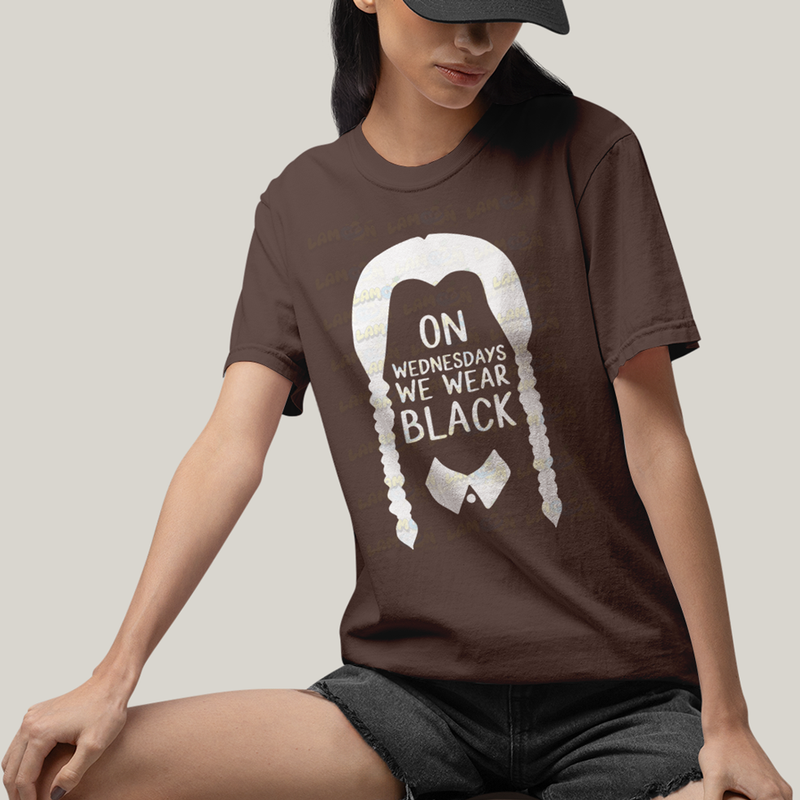 Camiseta Algodão Unissex T shirt Wandinha Na Quarta Feira Usamos Preto