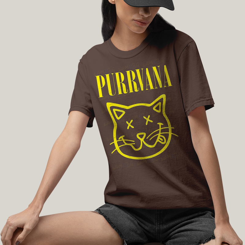Camiseta Algodão Unissex T shirt Gatinho Purrvana Nirvana