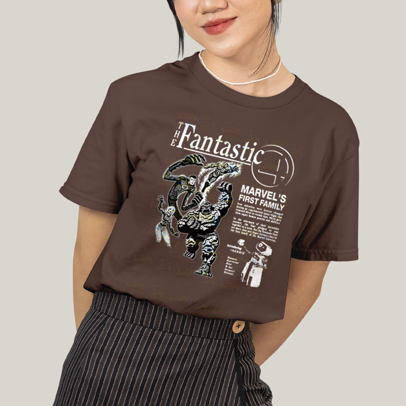 Camiseta Algodão Unissex T shirt The Fantastic Four First Family