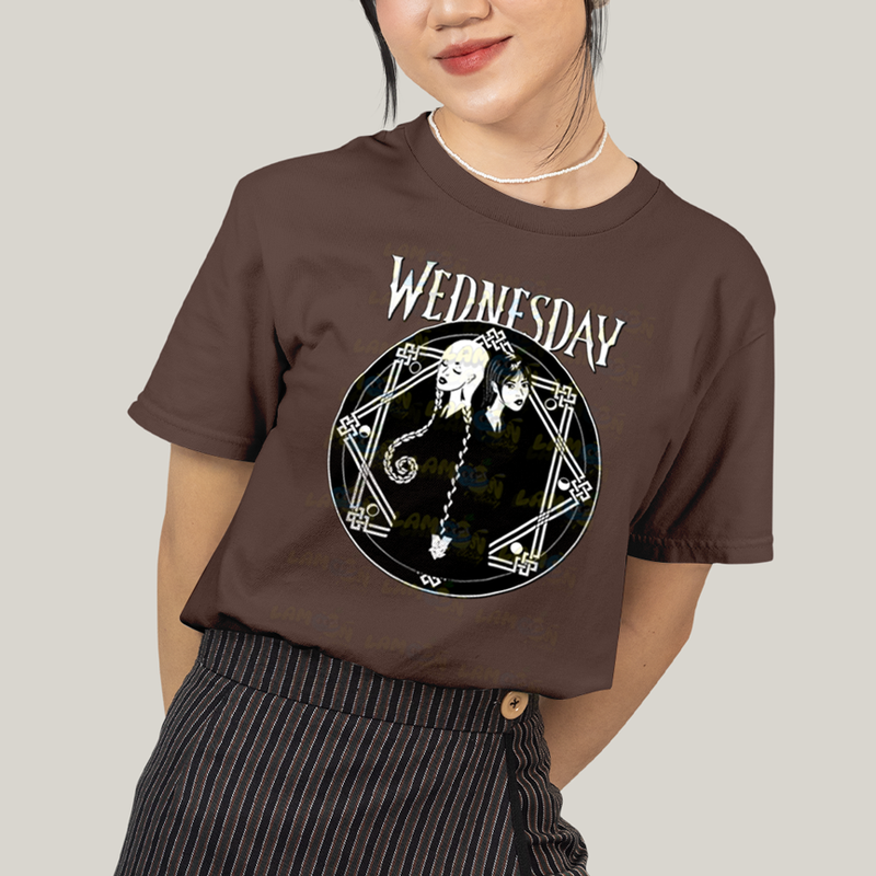 Camiseta Algodão Unissex T shirt Wandinha Wednesday Black White