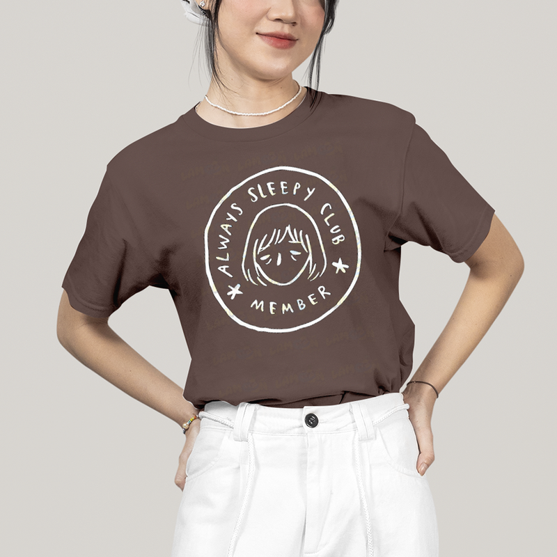 Camiseta Algodão Unissex T shirt Membro do Clube Sempre com Sono