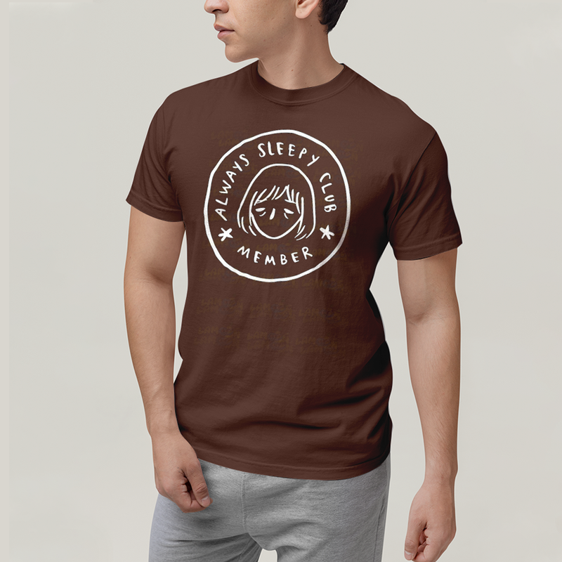Camiseta Algodão Unissex T shirt Membro do Clube Sempre com Sono