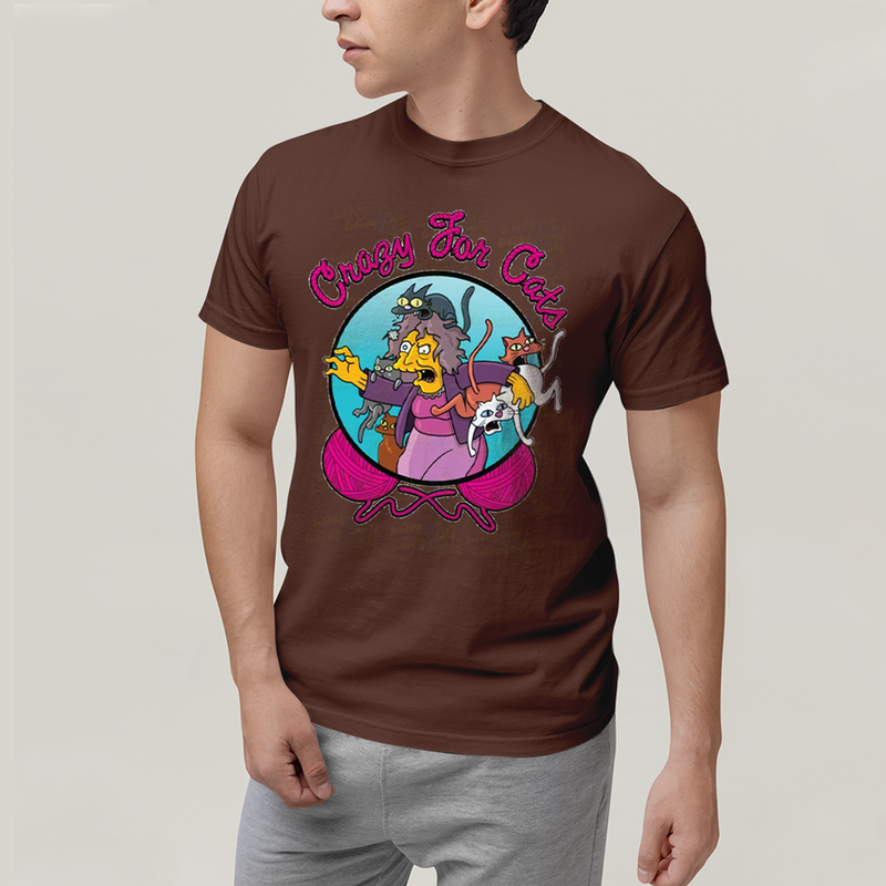 Camiseta Algodão Unissex T shirt Simpsons Crazy For Cats