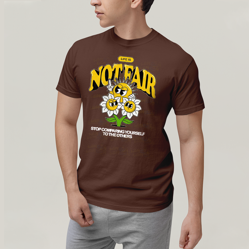 Camiseta Algodão Unissex T shirt A Vida Não é Justa, Pare de Se Comparar com os Outros