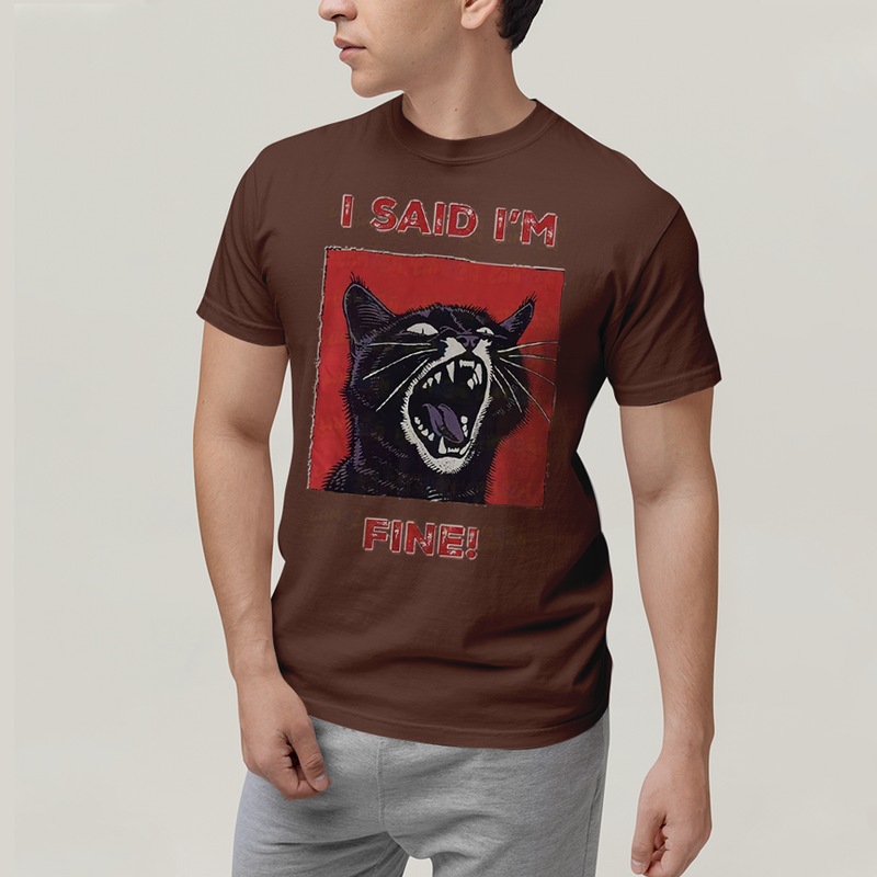 Camiseta Algodão Unissex T shirt Gato Eu Disse Que Estou Bem!