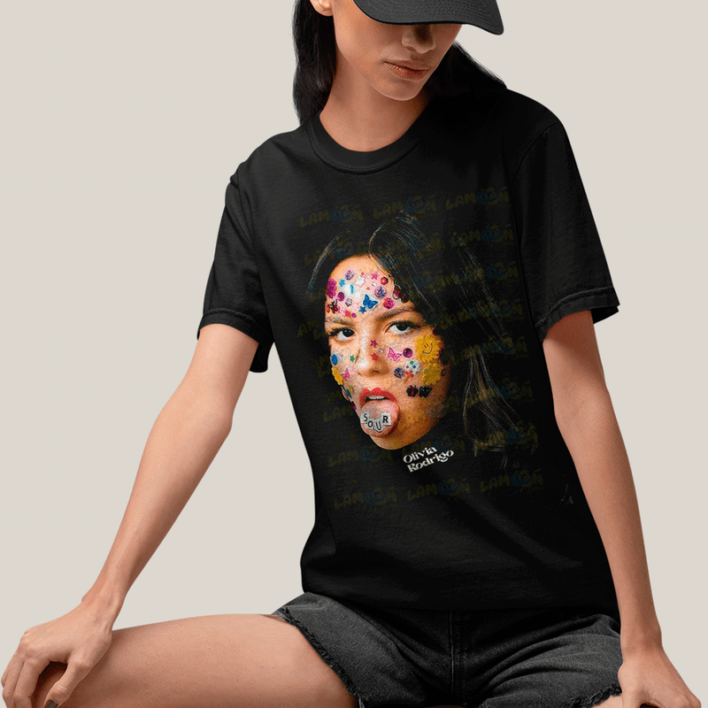 Camiseta Algodão Unissex T shirt Olivia Rodrigo Rosto