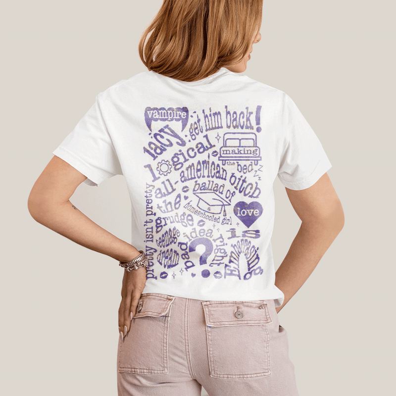 Camiseta Algodão Unissex T shirt Olivia Rodrigo Or Guts Vampire Roxo FC