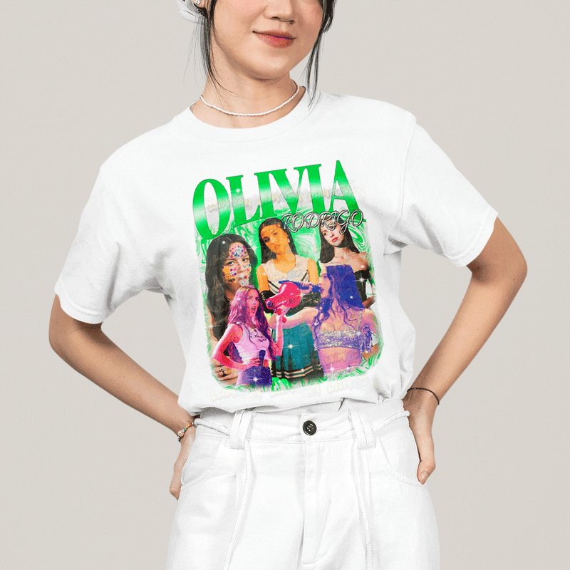 Camiseta Algodão Unissex T shirt Olivia Rodrigo Cantora Verde