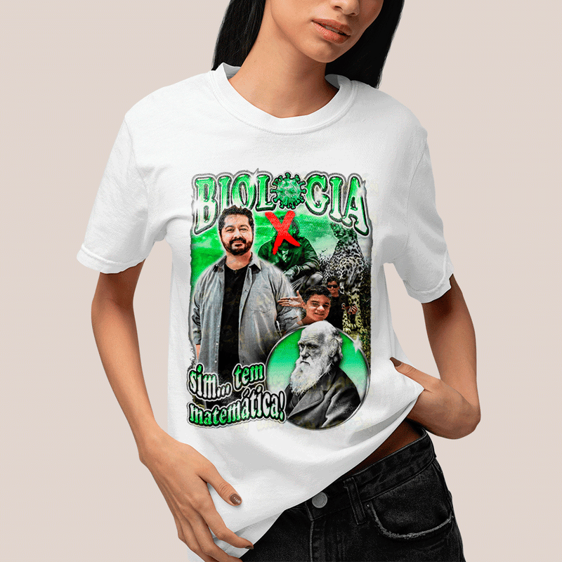 Camiseta Algodão Unissex T shirt- Biologia Tem Matematica
