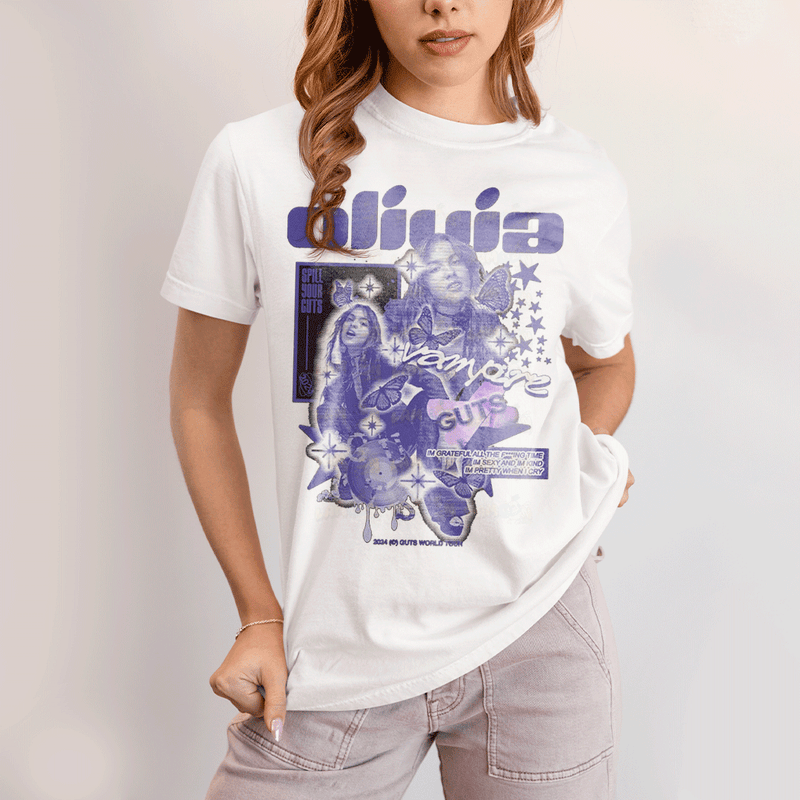 Camiseta Algodão Unissex T shirt Olivia Rodrigo Vampire Guts