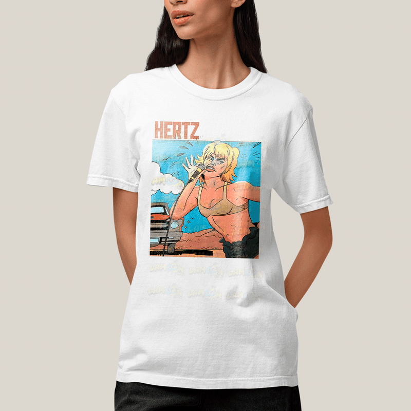 Camiseta Algodão Unissex T shirt- Amyl And The Sniffers Hertz Girl