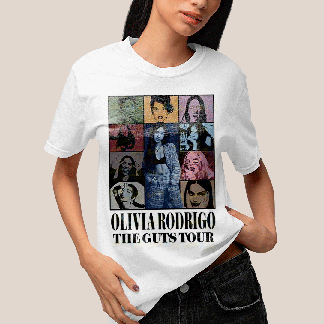 Camiseta Algodão Unissex T shirt Olivia Rodrigo The Guts Tour