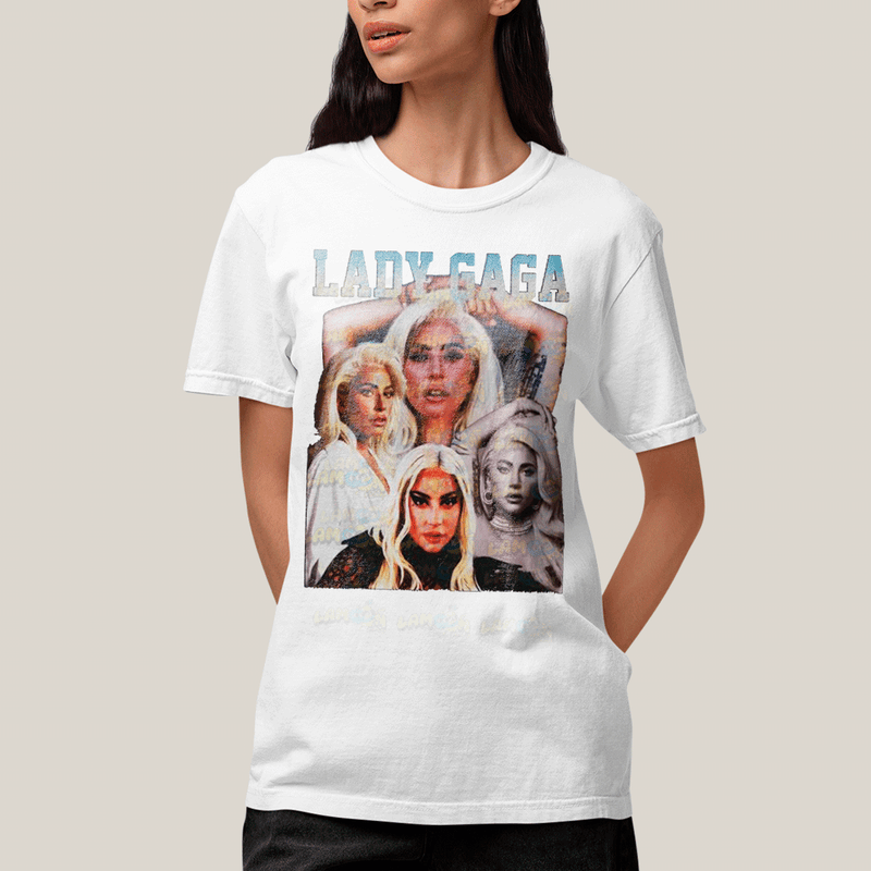 Camiseta Algodão Unissex T shirt- Lady Gaga Artista