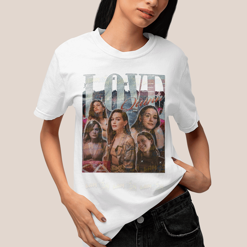 Camiseta Algodão Unissex T shirt- Love Quinn Prata