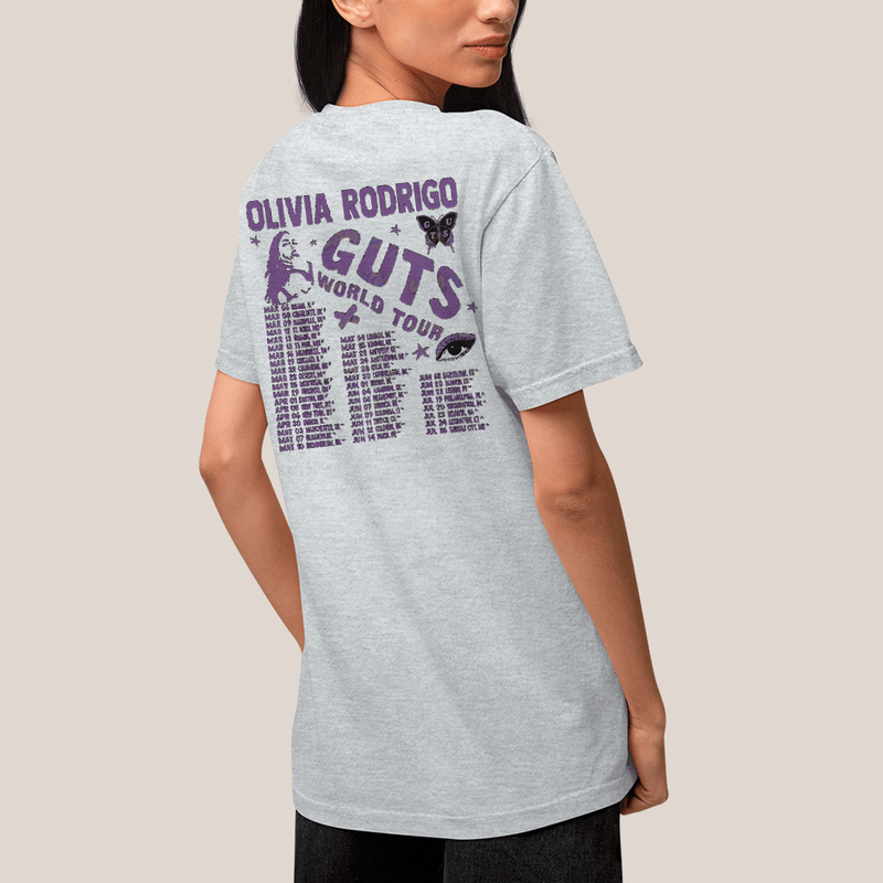 Camiseta Algodão Unissex T shirt Olivia Rodrigo Guts World Tour FC