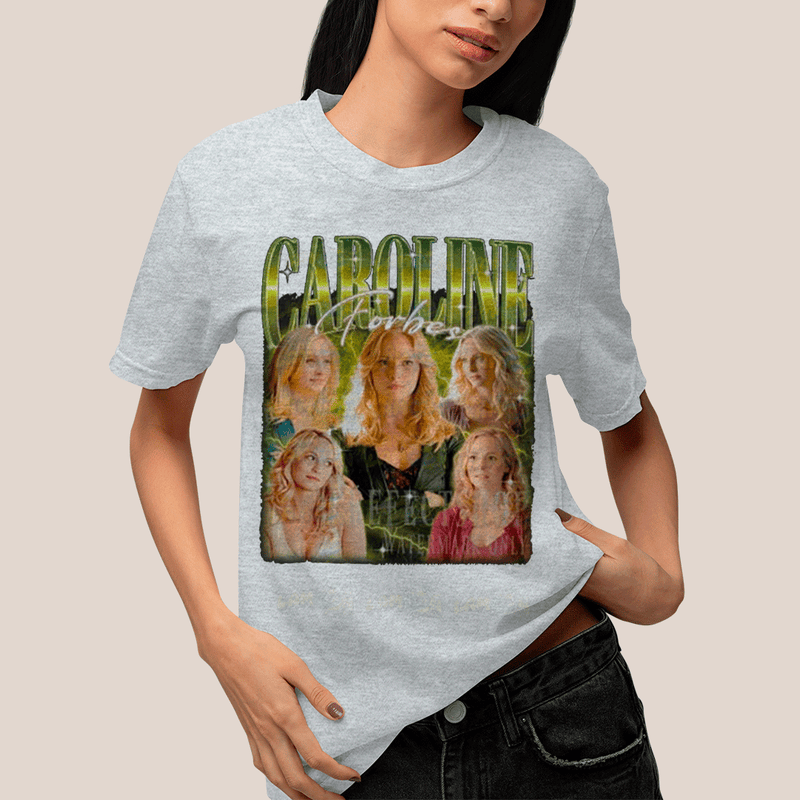 Camiseta Algodão Unissex T shirt- Diario de Um Vampiro Caroline Forbes Amarelo