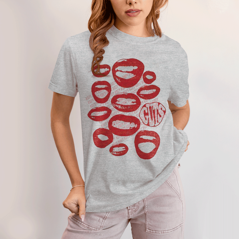 Camiseta Algodão Unissex T shirt Olivia Rodrigo Bocas Guts